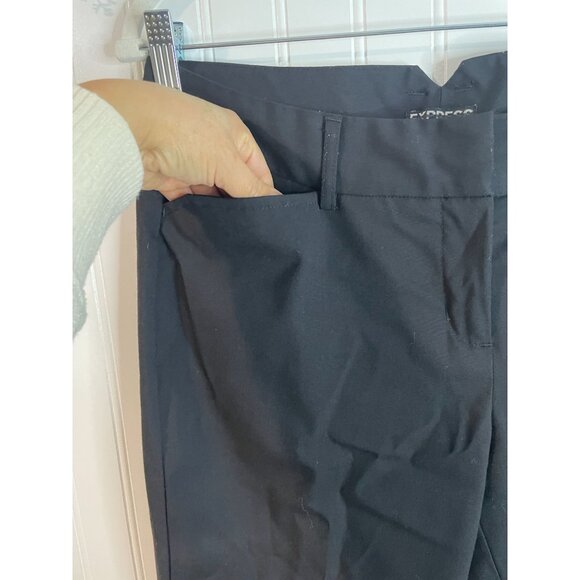 Express Women's Size 8 Black Mid Rise Pants Pockets Polyester/Viscose Blend - Picture 6 of 12